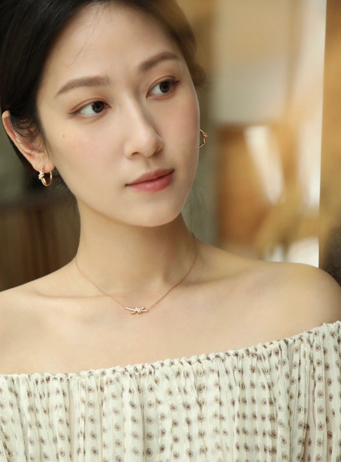 티파니 노트 후프 귀걸이,파베 상세 이미지
