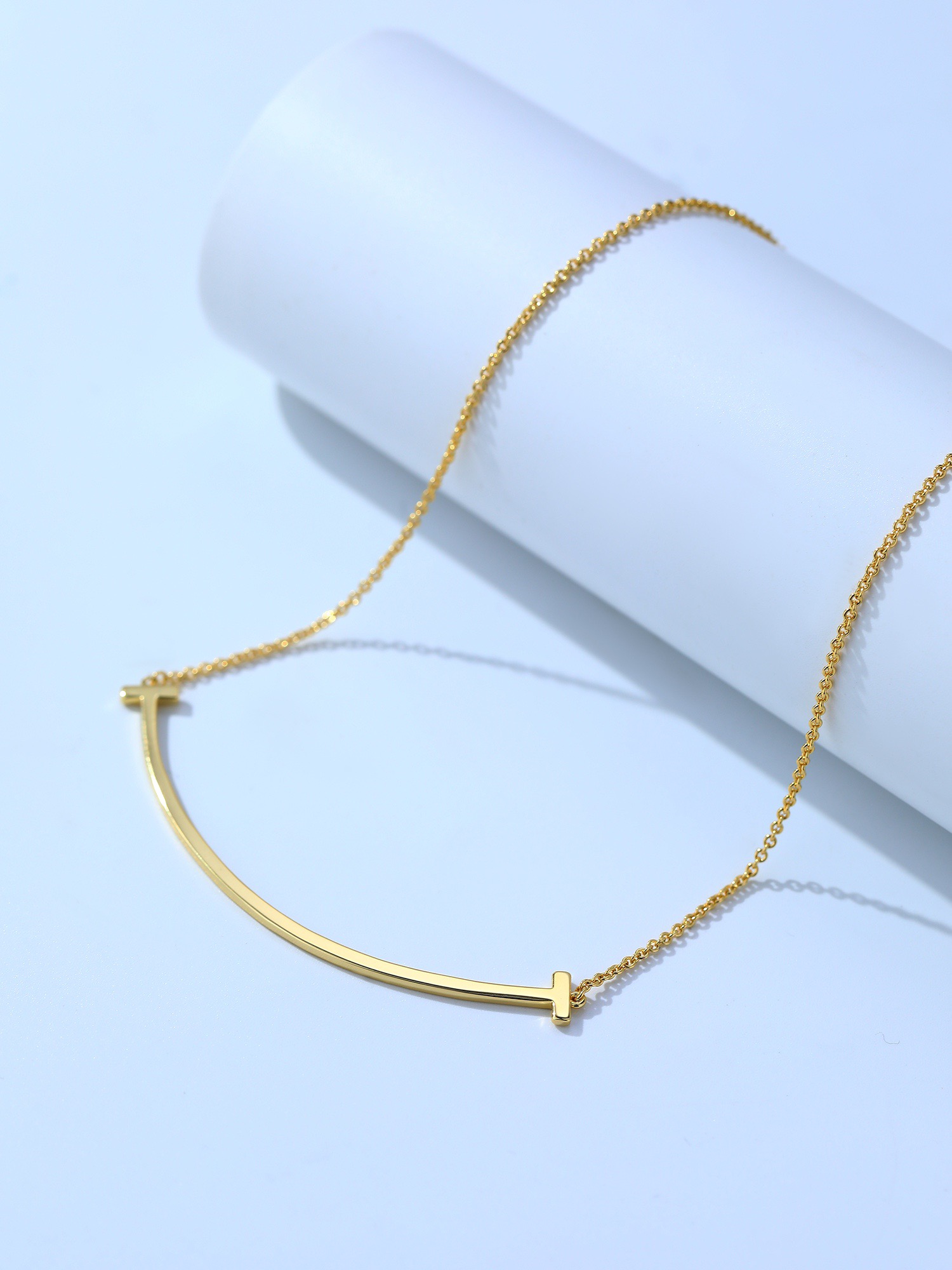 티파니 스마일 목걸이,라지 민짜 상세 이미지