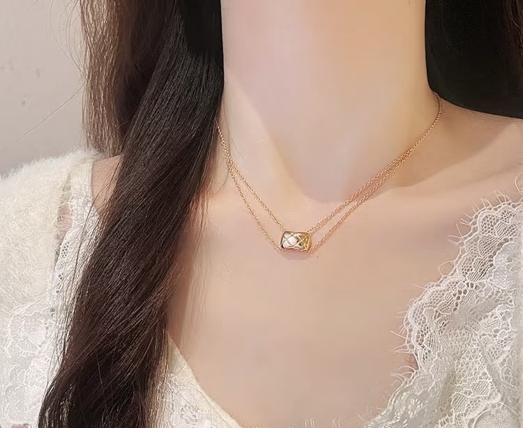 샤넬 코코 목걸이,더블체인 민짜 상세 이미지