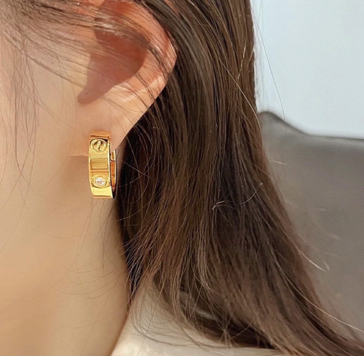 까르띠에 러브귀걸이,클래식 다이아1개 상세 이미지