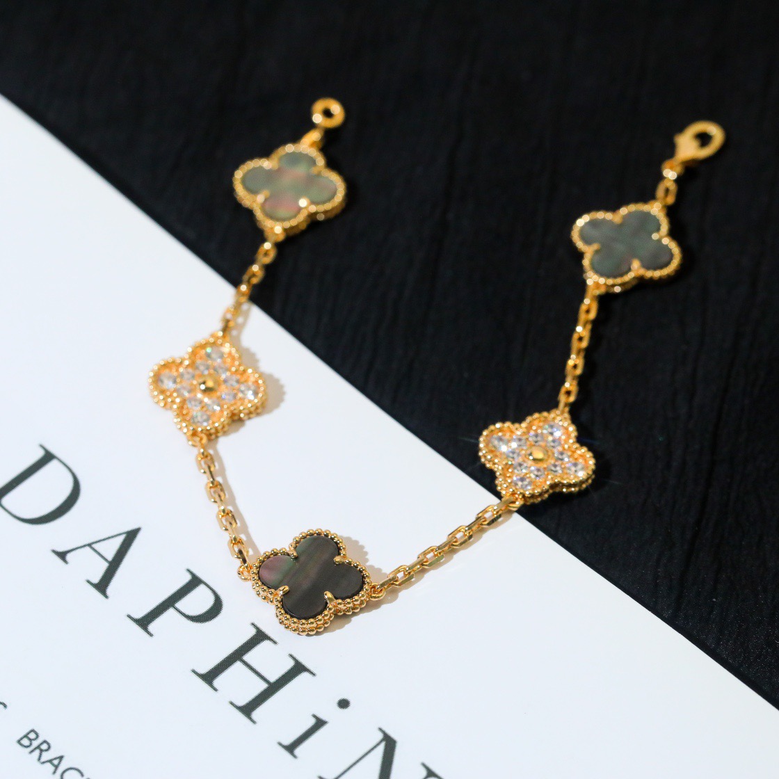반클리프 알함브라 팔찌,알함+큐빅 모티브 5개 상세 이미지